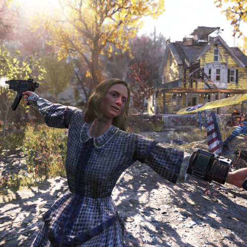 Showing off the new emote reminiscent of one of the original Fallout 76 tv ads. 